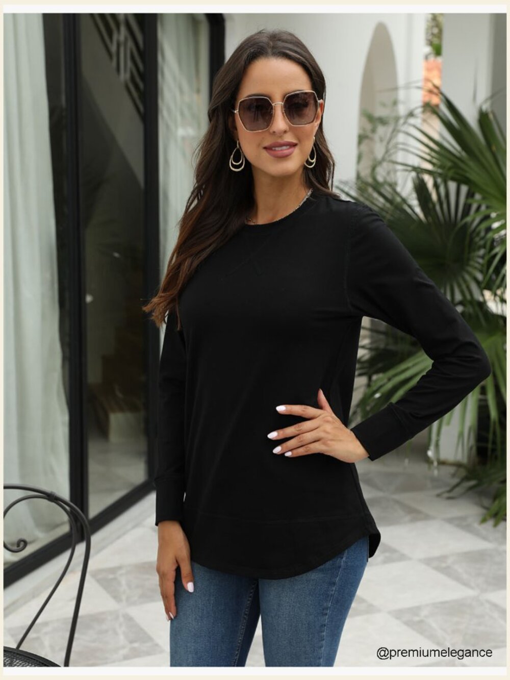 Short Sleeve Side Split Casual Loose Tunic Top - Picture 5 of 7